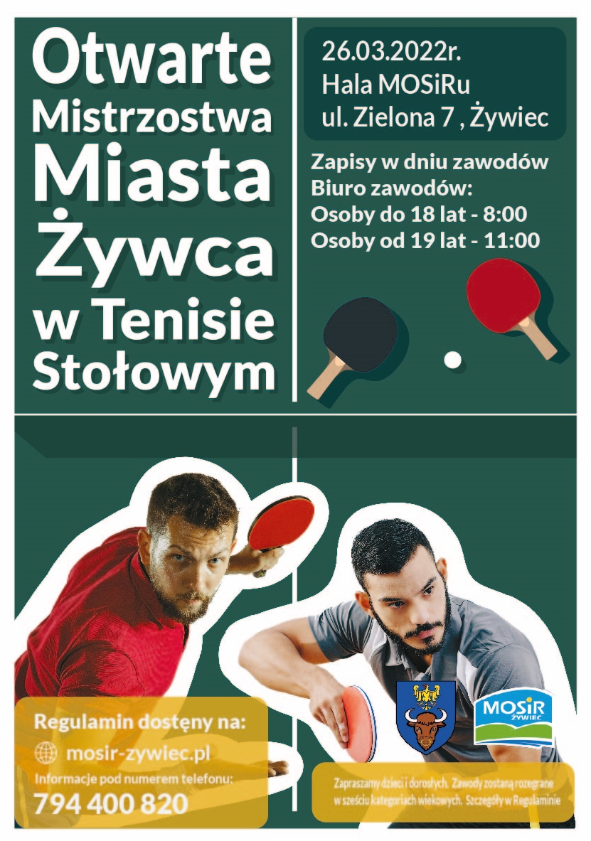 Plakat Otwartych Mistrzostw Miasta Żywca w Tenisie Ziemnym