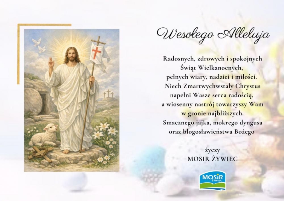 Życzenia wielkanocne od MOSIR Żywiec.