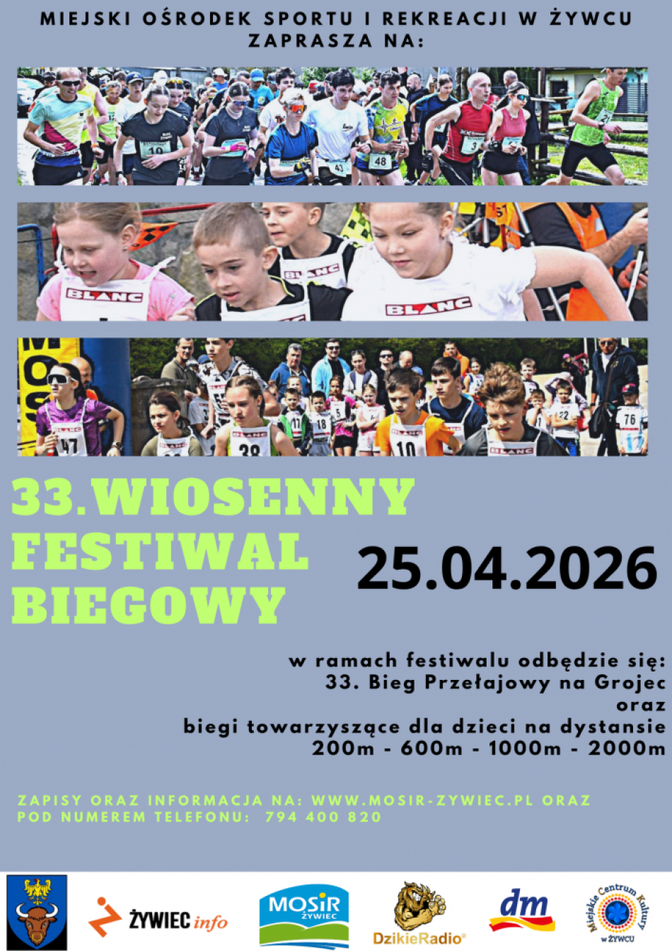 XXXIII Wiosenny Festiwal Biegowy - zapisy.